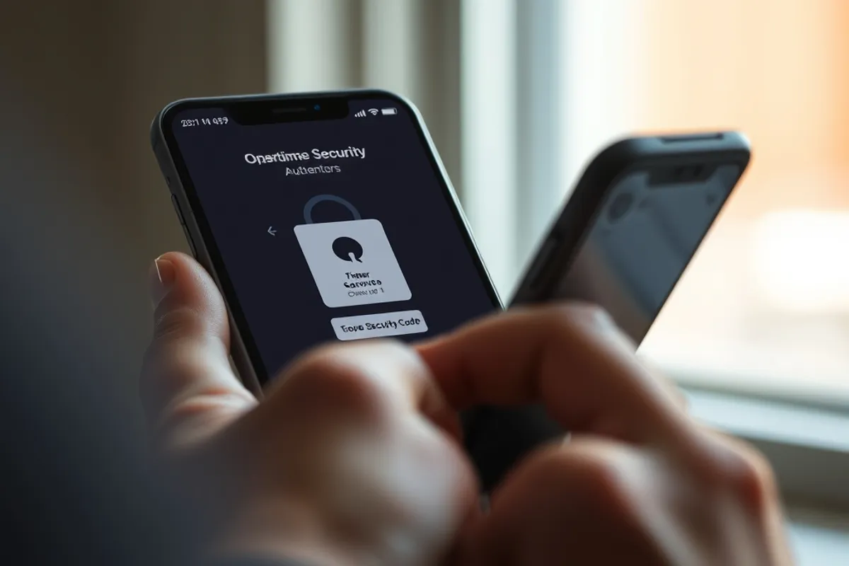 A person entering a one-time security code from an authenticator app