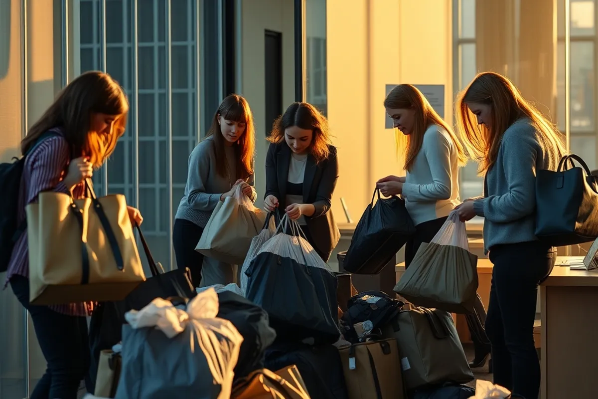 An office team packing up at the end of a shortened working week