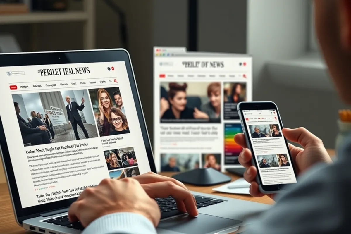 A reader comparing the same news story across three different websites